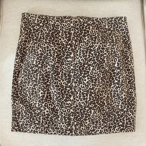 Free People Denim Modern Femme Mini Skirt, Size 6, Leopard print